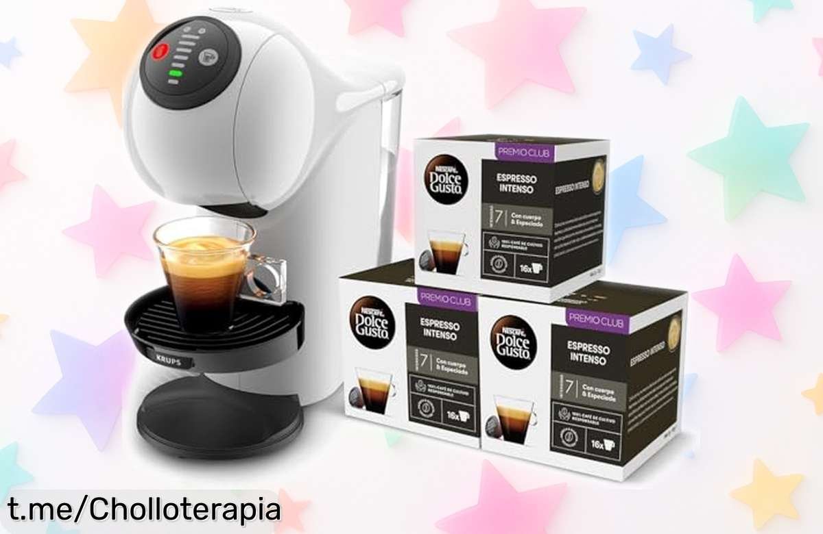 Disfruta del espectacular café en casa con la máquina de cápsulas Krups Nescafé Dolce Gusto Genio S y comienza tu día lleno de energía ¡No te quedes sin el chollo!