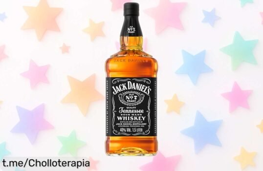 Disfruta del intenso sabor de Jack Daniel’s Old No.7 en botella de 1,5L a un precio que solo ocurre una vez al año; ¡brinda por los momentos inolvidables con amigos!