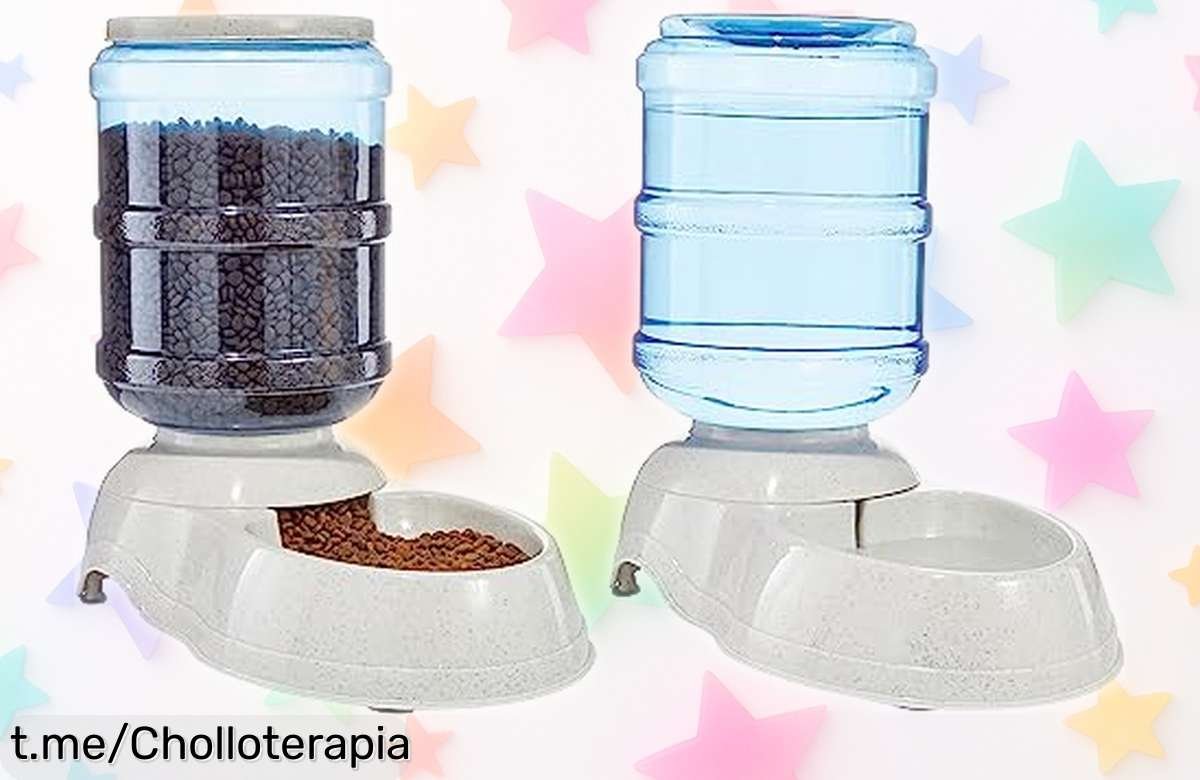 Dispensador de agua y comida para perros Amazon Basics: ¡la solución más práctica para consentir a tu peludo por un precio locísimo! No te quedes sin el tuyo, que se agota rápido.