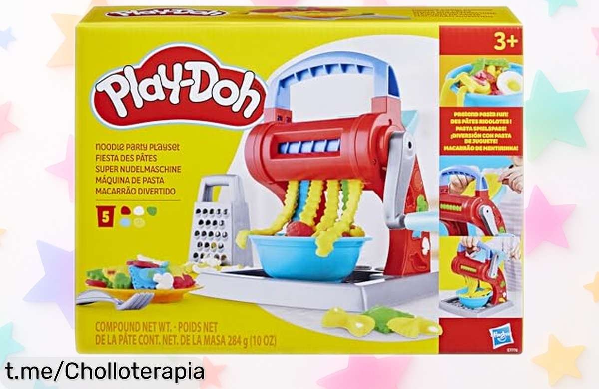 Divertida y creativa máquina de pasta PlayDoh E7776 con 3 colores, ¡aprovecha este precio regalado que no volverás a ver!