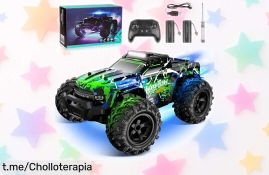 Divertido coche teledirigido todoterreno JOYTREKY 1:18 con luces y pulverizador, ¡rebajado de precio y listo para hacerte sonreír en cada aventura!