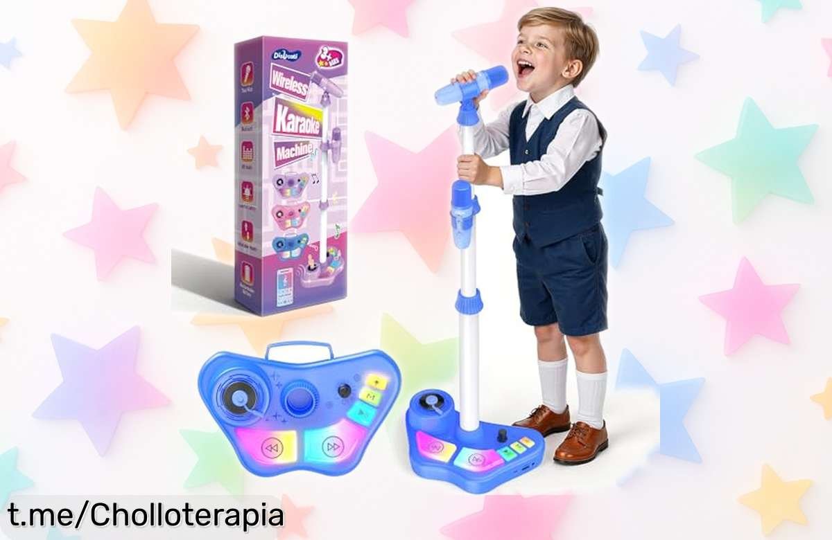Divertidos micrófonos inalámbricos Dislocati para niños con luces LED: ¡dos unidades de pura fiesta a un precio ridículo! No te lo pierdas, tus peques se lo merecen.