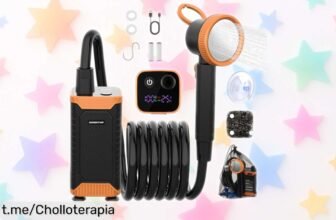 Ducha portátil Uplayteck con batería gigante, un ofertón increíble que hará tus aventuras en camping o playa mucho más frescas y divertidas. ¡No dejes pasar esta oportunidad!