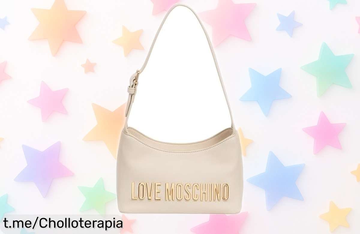 Elegante y práctico bolso de hombro Love Moschino en blanco perla, ¡aprovecha este precio regalado que no se repetirá! Dale un toque especial a tu día con estilo.