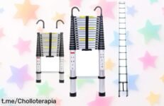 Escalera telescópica de aluminio de 5,1 m perfecta para todos tus trabajos por un precio ajustadísimo que no podrás dejar pasar. ¡Consíguela antes de que se esfume!
