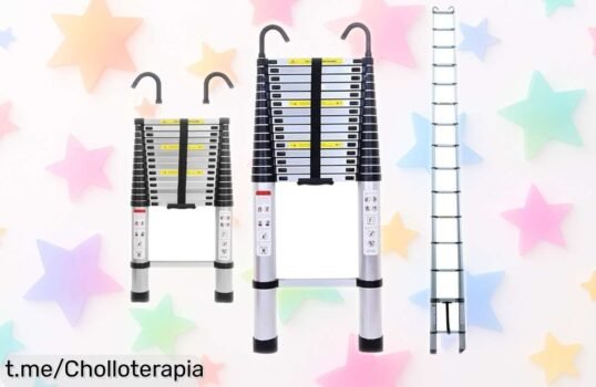 Escalera telescópica de aluminio de 5,1 m perfecta para todos tus trabajos por un precio ajustadísimo que no podrás dejar pasar. ¡Consíguela antes de que se esfume!