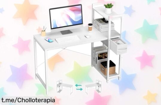 Escritorio gaming TESSTINA con estante y cajón a un precio loco: maximiza tu espacio y mejora tu setup. ¡No dejes pasar esta oportunidad única!