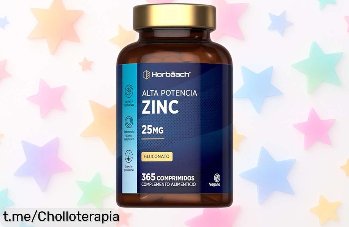 Esencial Zinc en comprimidos Horbaach: ¡un año de salud que cuida tus defensas, piel, pelo y uñas! No te lo pierdas, tu bienestar al mejor precio ahora mismo.