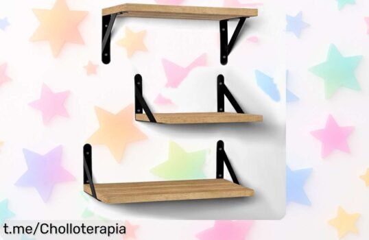 Estante de madera TLoVendo con 3 niveles: ¡súper rebajado para organizar tu espacio! Dale un toque práctico y chulo a tu habitación o oficina, no pierdas esta oportunidad.