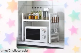 Estantería extensible BELIFEGLORY para microondas, aprovecha cada rincón de tu cocina con este ofertón impresionante que no puedes dejar pasar, crea un espacio organizado y funcional ya mismo.