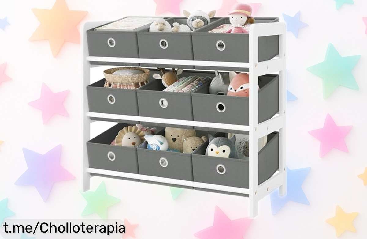 Estantería infantil Lestarain de madera maciza: ¡organizar juguetes y libros nunca fue tan fácil! Aprovecha este ofertón que hará sonreír a tus peques.
