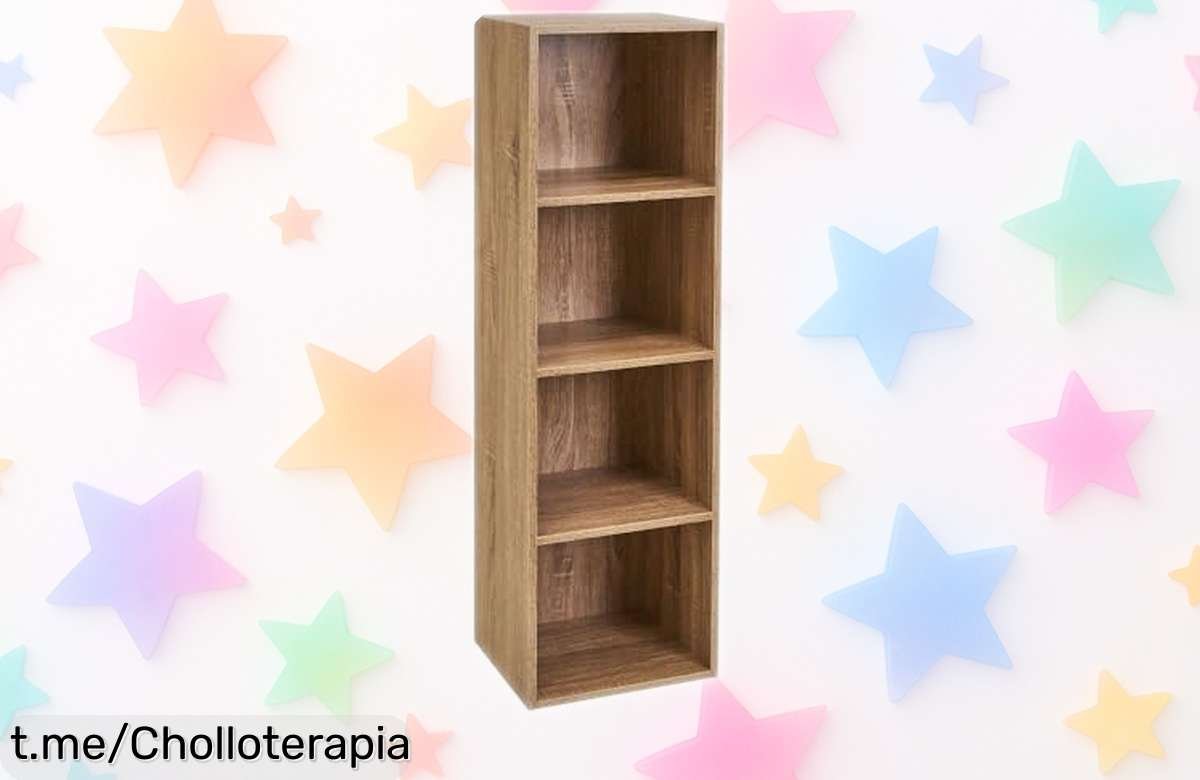 Estantería librería cubo LOLAhome con 4 estantes: el chollo que necesitas para organizar tu espacio y darle un toque moderno. ¡No te lo pierdas, transforma tu rincón ahora!