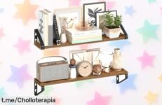 Estantes de pared Vasagle: ¡ofertón en pack de 2 estantes flotantes super resistentes que transformarán tu espacio fácilmente! No te quedes sin el tuyo, dales vida a tus paredes ya.