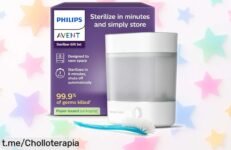 Esterilizador eléctrico de vapor Philips Avent SCF291/30, la solución rápida y efectiva que te ahorra tiempo en limpiar biberones; ¡no lo dejes escapar y simplifica tu vida ya!
