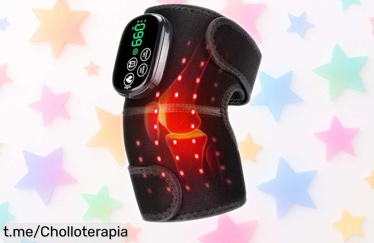 Faja térmica para rodilla sin cables que alivia con luz roja y calor, ¡un ofertón increíble que no podrás dejar escapar!
