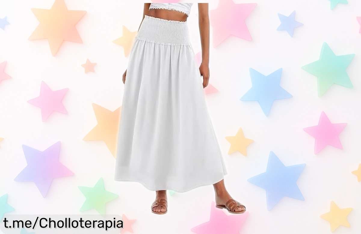 Falda larga de mujer con cintura alta y bolsillos: sorpréndete con este básico bohemio a precio de risa, ¡no pierdas la oportunidad de lucir espectacular hoy mismo!