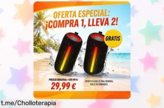 Fiesta asegurada con 2 altavoces Bluetooth RGB de 24W, ¡sonido potente y hasta 30h de batería! ¡Llévatelos ahora a un precio loco que no se repetirá!