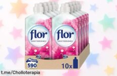 Flor suavizante concentrado pack de 10, aroma Mediterráneo que dura como nunca; aprovecha este ofertón y da a tu ropa el cariño que se merece antes de que desaparezca.