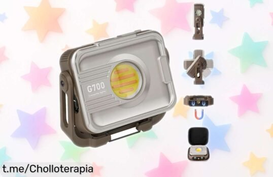 Foco LED recargable ERAY: ofertón de luz portátil con 1200 lúmenes y batería que carga tu móvil, ¡aprovéchalo ya y no te quedes a oscuras!