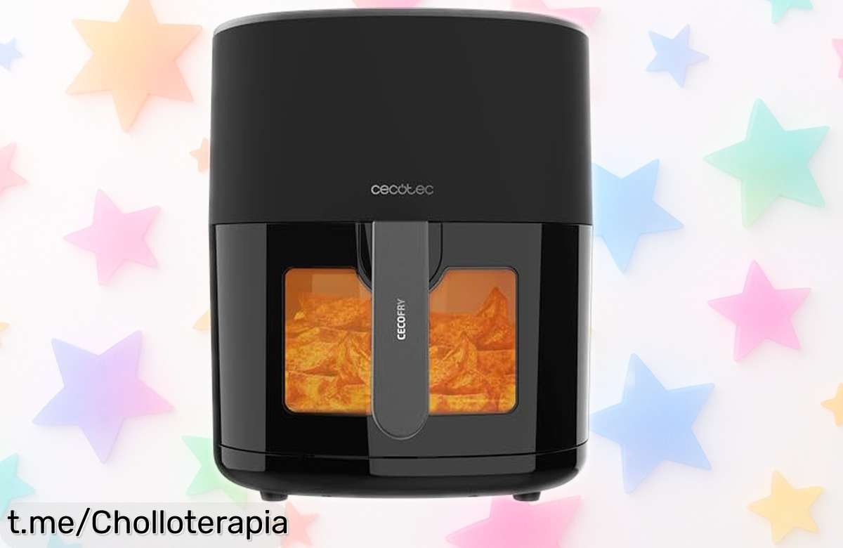 Freidora de aire Cecotec Cecofry Fantastik 6500 con ventana y 12 modos, ¡rebajada para que cocines sin quemar! No te quedes sin la tuya, tus platos ideales te están esperando.