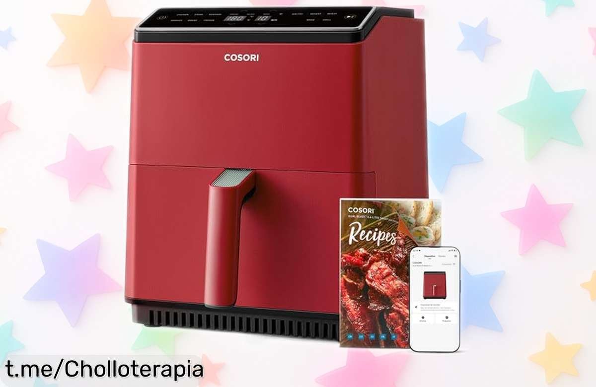Freidora de aire Cosori Dual Blaze 6,4L: chollazo que cocina sin complicaciones y con recetas fáciles en app. No es un día cualquiera, ¡aprovéchalo antes que se agote!