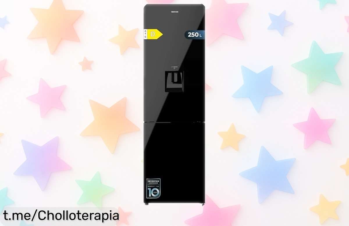 Frigorífico combi Cecotec Bolero CoolMarket 250L: renovaciones rápidas con diseño en cristal negro y precio brutal, ¡aprovecha este ofertón antes que se acabe!