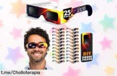 Gafas Galaxium para eclipse solar en pack de 25, ¡ofertón imposible de ignorar! Protege tus ojos y vive la experiencia del eclipse como nunca antes.