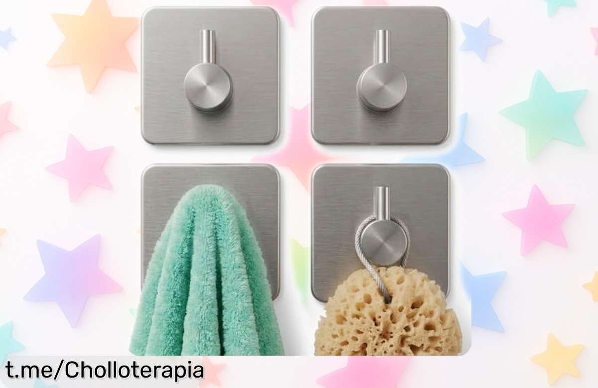 Ganchos adhesivos edihome para pared en acero inoxidable, organiza tu casa sin complicaciones y a precio loco, ¡aprovecha este ofertón antes de que se acabe!