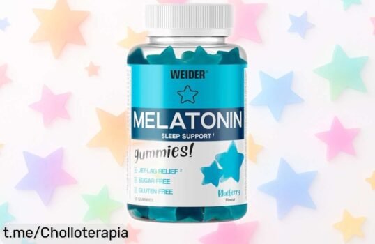 Gominolas de melatonina Weider para dormir como un bebé: Di adiós al jetlag y disfruta su increíble sabor a arándano, ¡aprovéchalas a un precio loco antes de que se agoten!