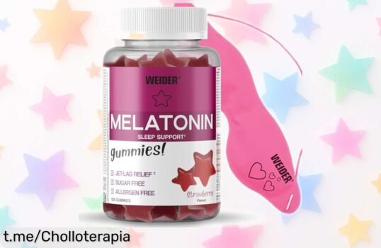Gominolas de melatonina Weider para dormir como un campeón con antifaz frío, ¡un super chollo que te regala noches sin jetlag y bienestar garantizado!