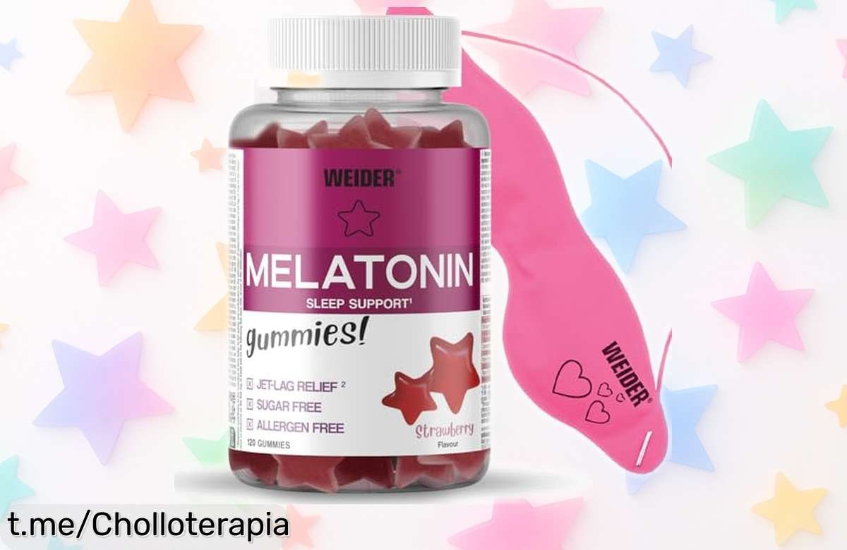 Gominolas de melatonina Weider para dormir como un campeón con antifaz frío, ¡un super chollo que te regala noches sin jetlag y bienestar garantizado!
