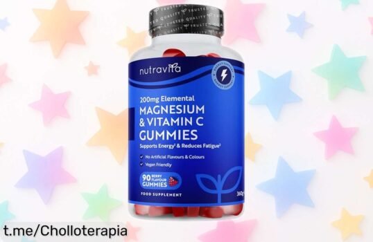 Gominolas veganas Nutravita de magnesio y vitamina C que te dan energía y cuidan tu piel, ¡ahora a un precio tirado! No dejes pasar esta oportunidad deliciosa para sentirte mejor.