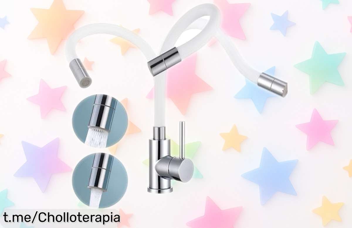 Grifo flexible de cocina y baño Fandipitous con manguera giratoria, ¡pagando menos por un ofertón que mejora tu hogar! No lo pienses más y hazlo tuyo hoy.