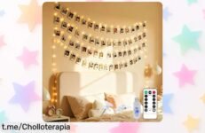 Guirnalda de luces LED con 60 clips para fotos: un ofertón que transforma tu espacio al instante, ¡no te lo pierdas! Dale vida a tus momentos ahora mismo.