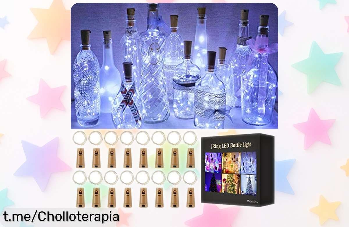 Guirnalda de luces mágicas JRing: haz brillar tus botellas con este ofertón a precio de risa y convierte cualquier espacio en un lugar romántico ¡Luz donde quieras al instante!