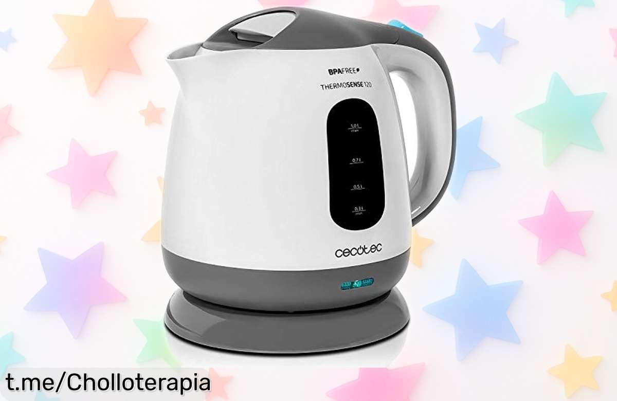 Hervidor eléctrico Cecotec ThermoSense 120, precio de ganga con apagado automático, calienta súper rápido y es tan práctico que querrás tenerlo siempre a mano. ¡Consíguelo ya!
