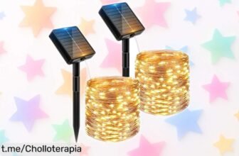 Ilumina tu jardín con las luces solares Peasur: 12+2 metros de magia brillante que transforman cualquier rincón. ¡Es un chollazo y se agotan rápido!