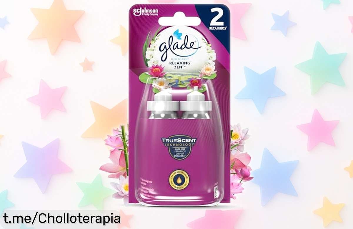 Impactante ambientador automático Glade Sense & Spray Relaxing Zen con 2 recambios que liberan aroma natural al instante, ¡aprovecha este chollo sin pilas ni enchufes y dale vida a tu hogar!