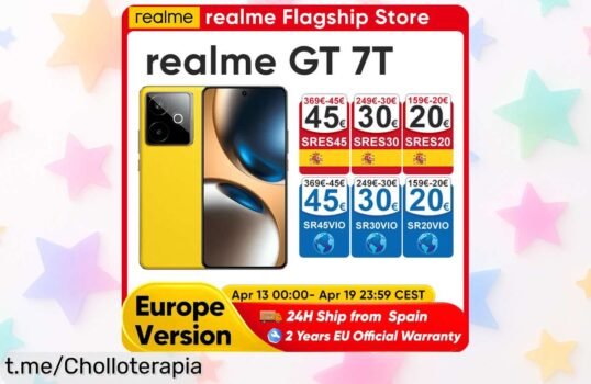Impresionante Realme GT 7T: Potente, con batería que dura días y carga rapidísima. ¡Aprovecha el megadescuento antes de que desaparezca esta oferta incomprable!