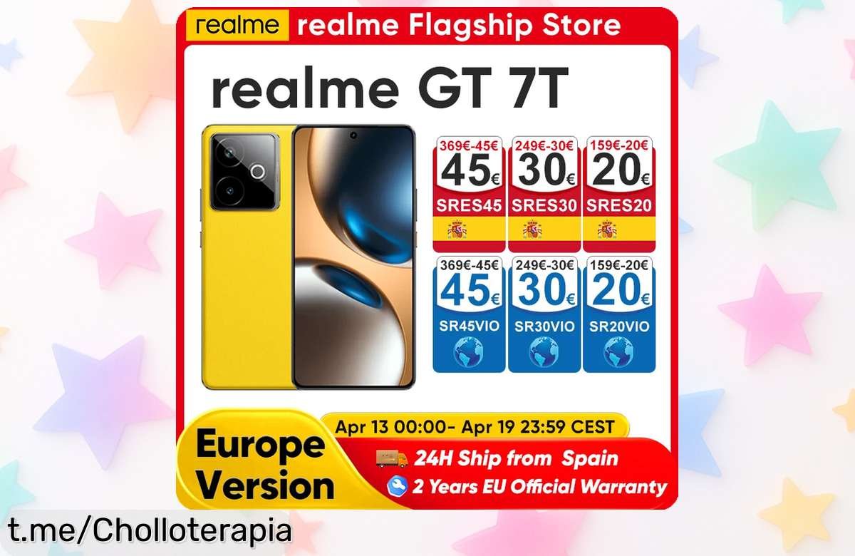 Impresionante Realme GT 7T: Potente, con batería que dura días y carga rapidísima. ¡Aprovecha el megadescuento antes de que desaparezca esta oferta incomprable!