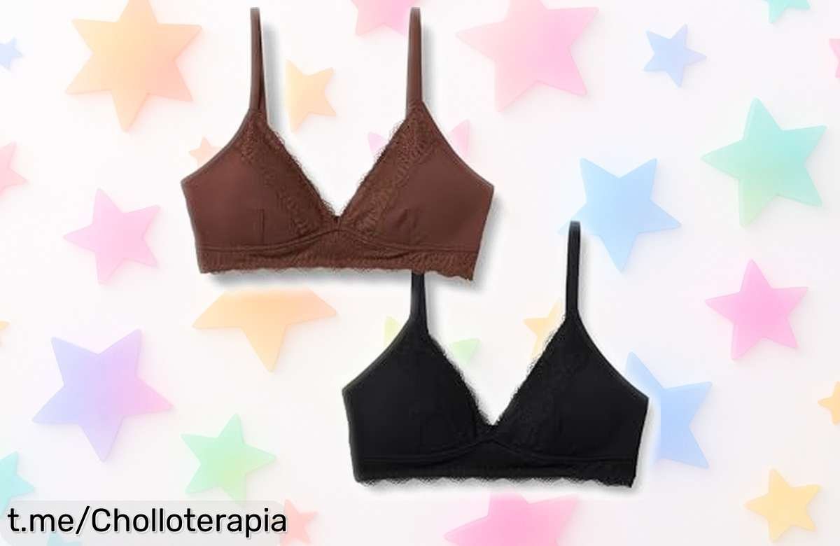 Impresionante bralette con relleno de Amazon Essentials en pack de 2, ¡un super chollo que resalta tu escote a un precio tan bajo que no lo vas a poder creer!