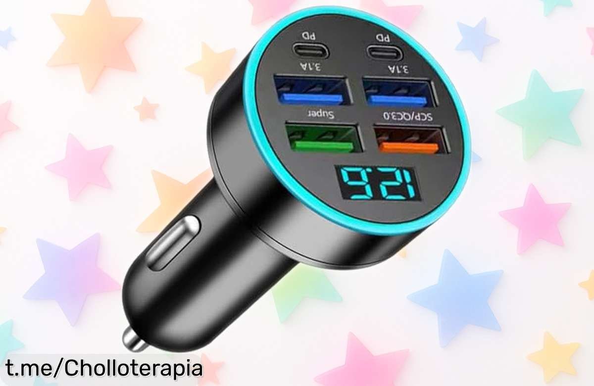 Impresionante cargador USB de coche con pantalla digital y 66 W, una velocidad alucinante para tus dispositivos a un precio regalado que no encontrarás en ningún lado.