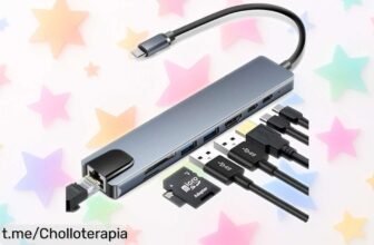 Impresionante hub USB tipo C 8 en 1: conecta todo sin problemas y disfruta de un precio loco que no querrás dejar escapar. ¡Hazte con él ahora y potencia tu portátil!