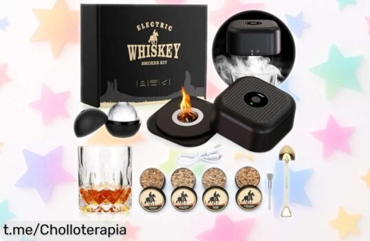 Impresionante kit para ahumar whisky y cócteles con humo en cascada, ¡ideal para sorprender a papá o disfrutar tú mismo! Aprovecha este chollo que no se repite.