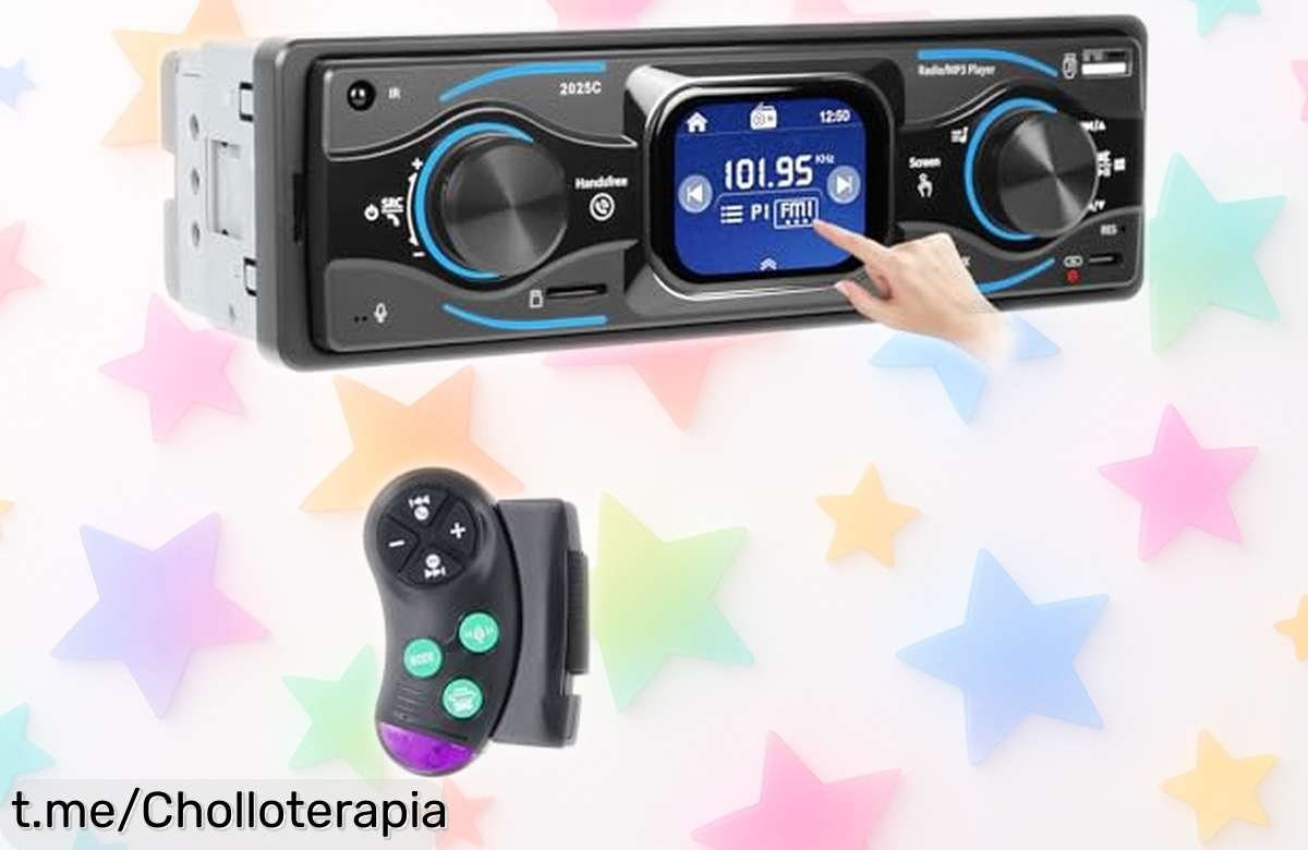 Impresionante radio Hikity 1 DIN con pantalla táctil y luces LED que bailan al ritmo de tu música, ahora a un precio increíble ¡hazte con ella antes de que desaparezca!