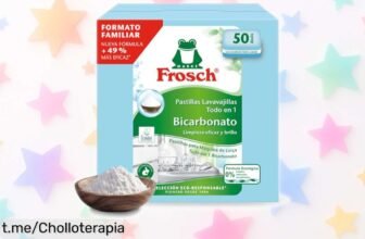 Impresionantes pastillas lavavajillas Frosch todo en 1 de 50 dosis, limpieza y brillo aún con agua fría. ¡Aprovecha este precio loco antes que se acabe!