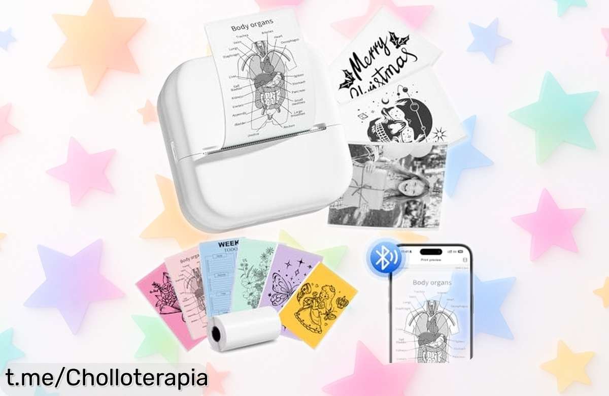 Impresora térmica portátil Memoking M02L: fotos en 2 segundos a un precio de ganga, ¡imprime risas y recuerdos ahora, no te lo pienses!