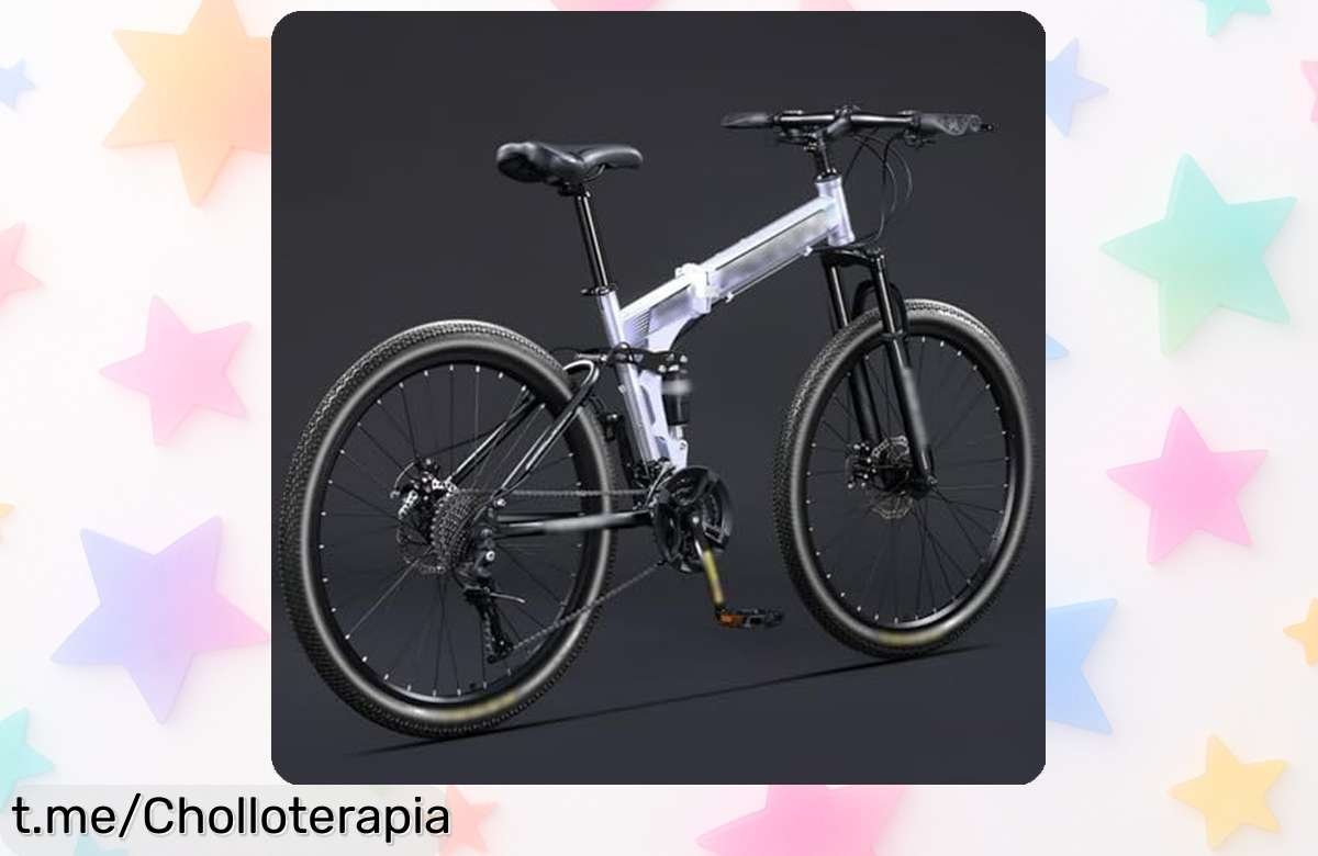 Increíble bici de montaña plegable con 21 velocidades y frenos de disco a precio loco, ¡prepárate para aventuras sin límites antes que se agote!