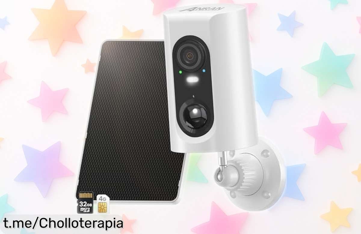 Increíble cámara de vigilancia exterior ANRAN 4G LTE con panel solar y visión en 2K a color, ¡un chollazo que te permite cuidar tu hogar al instante!