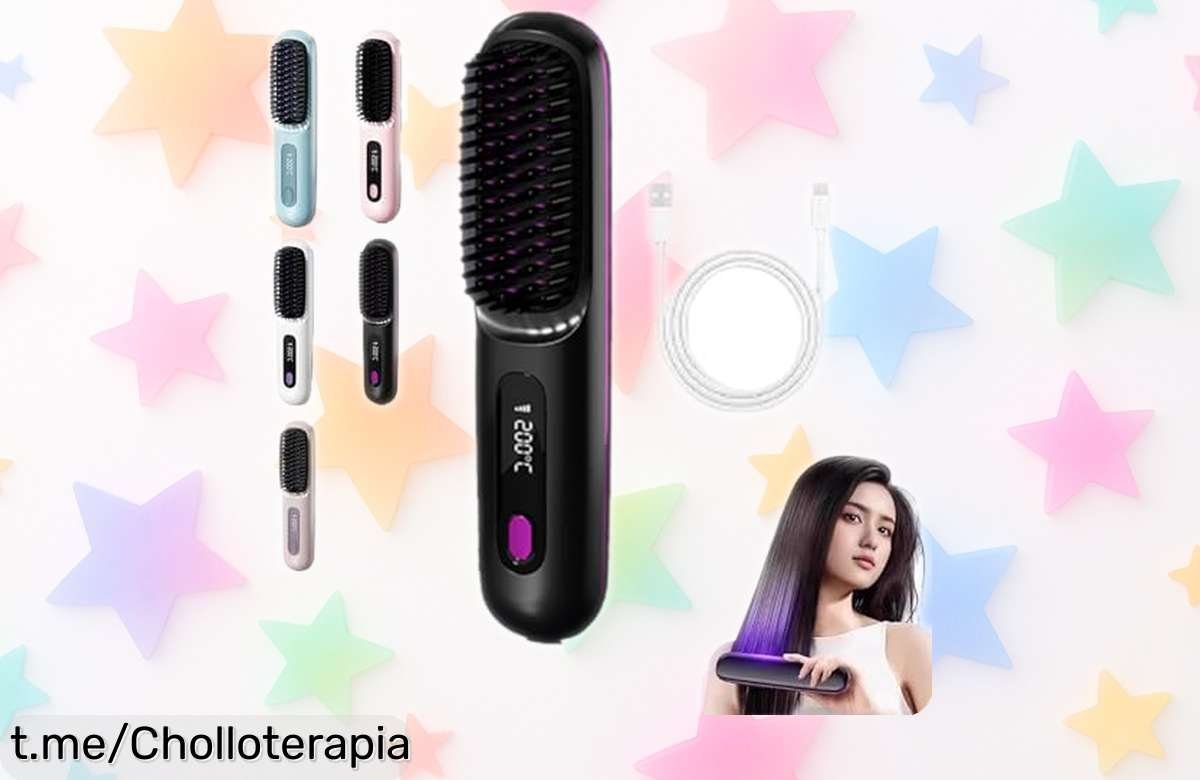 Increíble cepillo moldeador de pelo corto inalámbrico que calienta en 20 segundos, ¡un ofertón práctico y ligero que querrás llevar a todas partes!